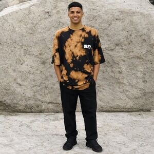 Obey Tie Dye Graphic Tee Streetwear Y2K Skate Grunge Oversized Shirt XXL Edgy